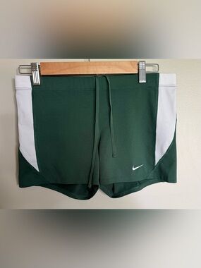 Nike Dri-FIT Green Athletic Shorts Women’s Large Stretch Workout Running